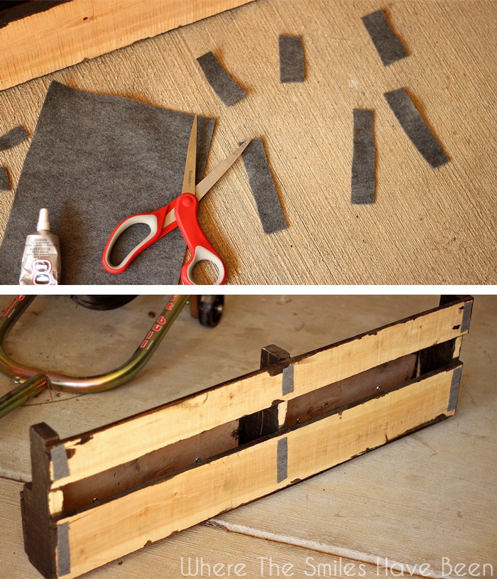 How-to-make-pallet-bookshelves-felt-pads