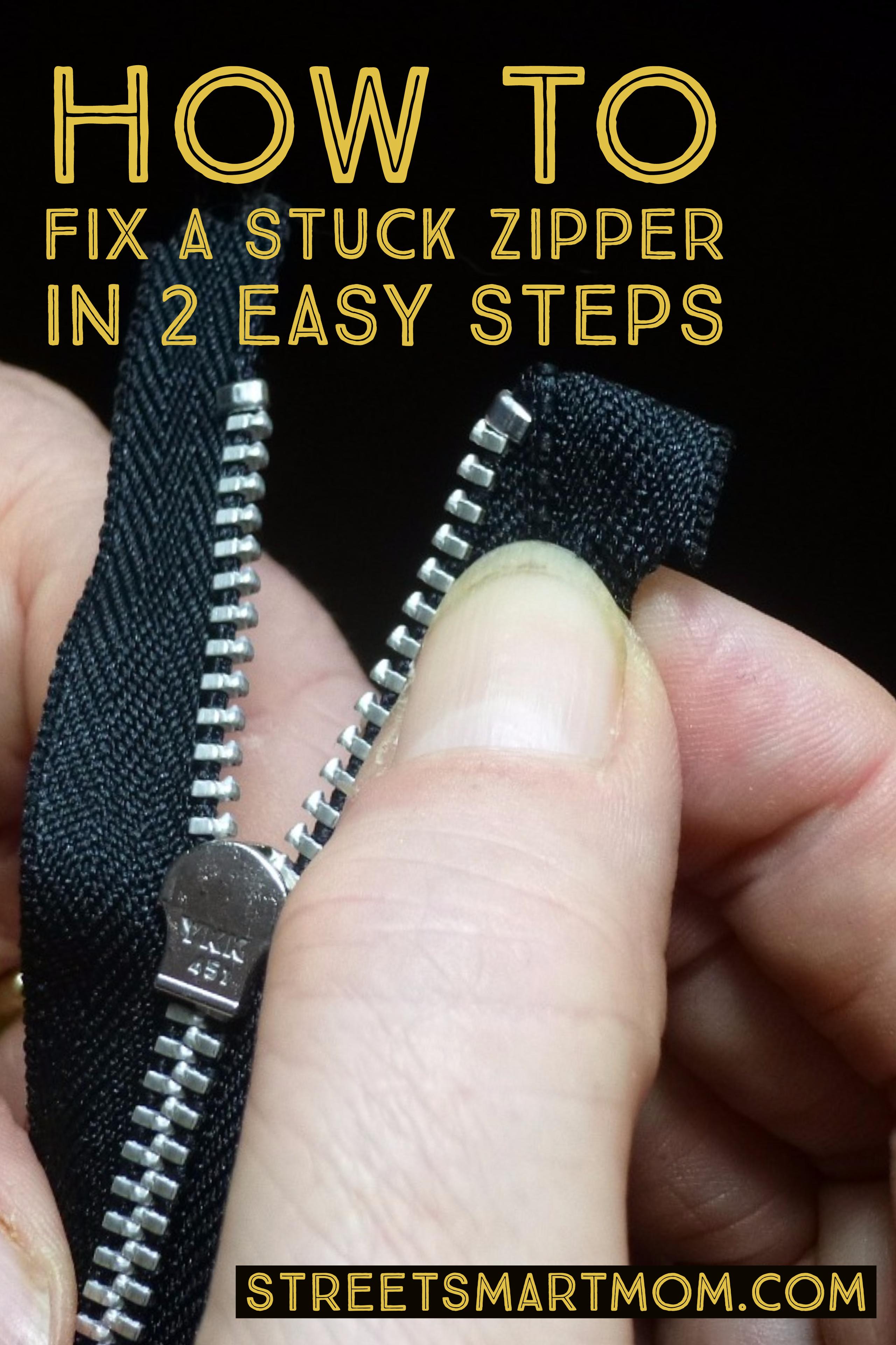 How do I get a zipper unstuck?